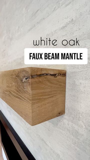 Fireplace With Chunky Wood Mantel, Maple Fireplace Mantel, Wooden Fireplace Mantels, White Oak Mantel Fireplace, Diy Faux Beam Mantle, White Oak Mantle Fireplace, Fireplace Floating Mantle, White Fireplace With Wood Mantle, Tavern Fireplace