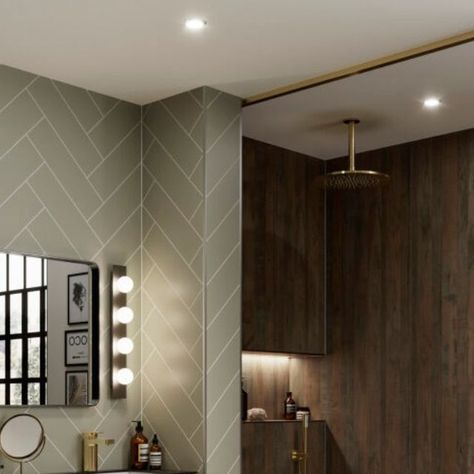 The Panel Company on Instagram: "This light green panel has subtle yellow undertones, which makes it a beautiful warm-toned shade. The Sage Green Herringbone Tile Effect Shower Panel works well as wall panelling at half height.   #herringbone #herringbonetile #herringbonetiles #herringbonewall" Green Herringbone Tile, Herringbone Wall, Wooden Panelling, Shower Panel, Wall Panelling, Herringbone Tile, Shower Panels, Home Reno, Wall Paneling