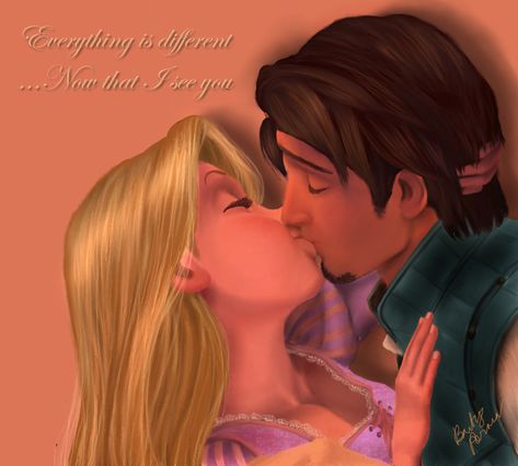 Tangled -True Love's Kiss by barbypornea.deviantart.com on @DeviantArt Tangled Artwork, Disney Kiss, Rapunzel And Flynn, Rapunzel And Eugene, Disney Princess Rapunzel, Mermaid Pictures, Flynn Rider, Tangled Rapunzel, I Saw The Light