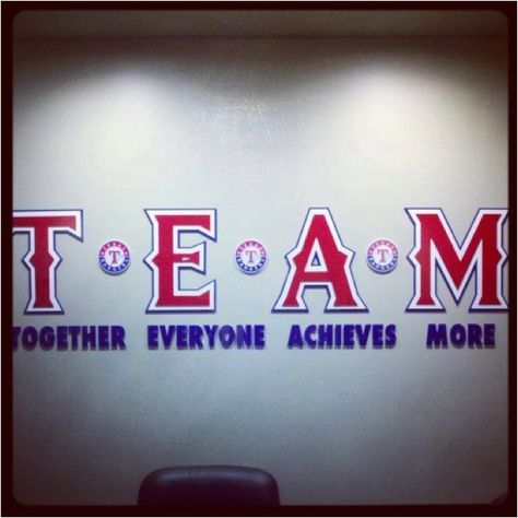 Texas Rangers <3 Baseball Classroom, Sports Bulletin Boards, Together Everyone Achieves More, Softball Ideas, Sports Theme Classroom, Staar Test, Team Theme, Sports Classroom, Work Decor