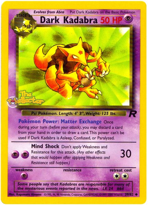 Kadabra Pokemon, Team Rocket, Pokemon Cards, Rarity, Rocket, Pokemon, How To Apply, Turn Ons, Pokémon