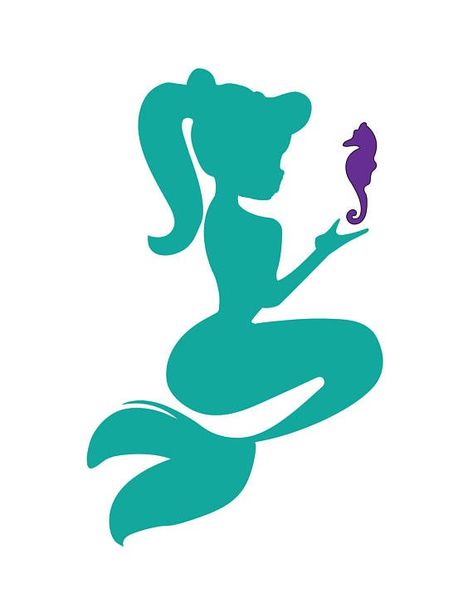 Mermaid Clip Art, Silhouette Disney, Art Cricut, Mermaid Theme Birthday Party, Mermaid Svg, Mermaid Theme Party, Mermaid Parties, Mermaid Theme Birthday, Baby Mermaid