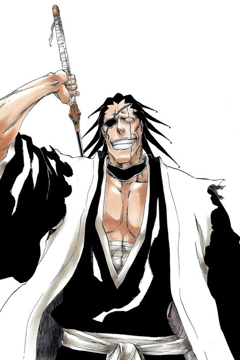 Kenpachi Zaraki Bankai Manga, Bleach Wallpaper Kenpachi, Bleach Fanart Characters, Kenpachi Zaraki Fanart, Kenpachi Fanart, Aizen Drawing, Kenpachi Zaraki Tattoo, Kenpachi Wallpaper, Kenpachi Zaraki Wallpapers