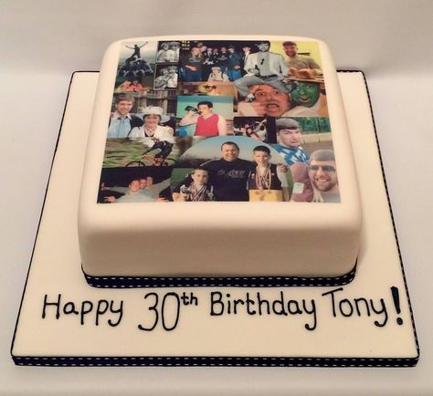 Birthday Cake With Face Picture, Cake With Face Picture, Collage Cake Ideas, Photo Birthday Cakes, Picture Birthday Cake, Photo Cake Ideas, Cake With Photo Print, Cakes With Pictures, Photo Cake Birthday