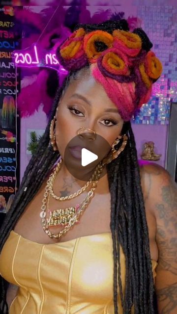 Locs With Tiara, Party Hairstyles For Locs, 90s Hairstyles On Locs, 90s Hairstyles With Locs, Loc Pigtails Style, 90s Loc Styles, 90s Locs Hairstyles, Loc Crown Style, Birthday Loc Styles