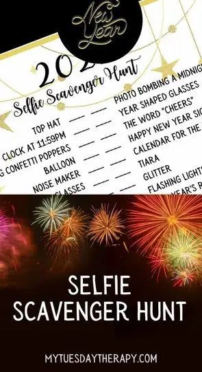 New Years Eve Selfie Scavenger Hunt, New Years Eve Teen Activities, New Year’s Eve Ideas For Teens, New Year’s Eve Scavenger Hunt, New Years Eve Activities For Teens, New Year’s Eve With Teens, Kids Nye, Selfie Scavenger Hunt, Nye Ideas