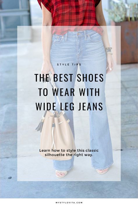 The Best Shoes For Wide Leg Jeans - My Style Vita Trouser Jeans Outfit Winter, Trouser Jeans Outfit Fall, High Waisted Wide Leg Jeans Outfit Fall, Widelegjeans Outfit Winter, Fall Outfits Wide Leg Jeans, What Shoes To Wear With Wide Leg Jeans, Wide Leg Jeans Winter Outfit, Shoes To Wear With Wide Leg Jeans, Shoes For Wide Leg Jeans