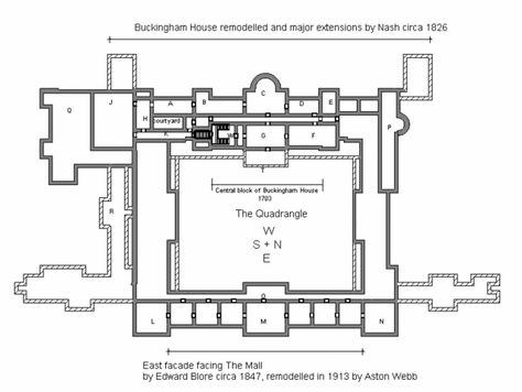 Buckingham Palace - Wikipedia, the free encyclopedia Buckingham Palace Floor Plan, Buckingham House, Castle Plans, Mall Facade, Castle Ideas, Buckingham Palace London, London Residence, Kate Middleton And Prince William, Palace London