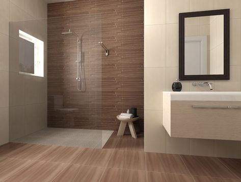 Beige Bathroom Modern, Brown And Beige Bathroom, Beige And Brown Bathroom, Bathroom Brown, Brown Bathroom Ideas, Washroom Design, Beige Bathroom, Bathroom Modern, Brown Bathroom