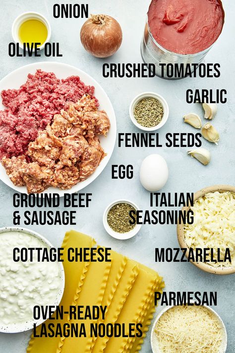 Dutch Oven Lasagna, Ground Beef Seasoning, Oven Ready Lasagna, Canning Crushed Tomatoes, Mild Italian Sausage, Bechamel Sauce, Cast Iron Dutch Oven, No Noodle Lasagna, Crushed Tomatoes