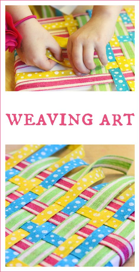 Colorful weaving art with kids - great fine motor practice with a fun art project Colorful Weaving, Ribbon Weaving, Art Ideas For Kids, Art Rubric, Fine Motor Practice, Ribbon Projects, Preschool Art Projects, American Heritage Girls, Weaving For Kids