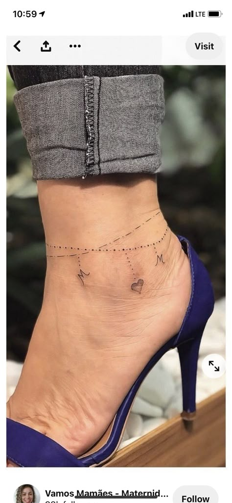 Female Ankle Tattoos, Ankle Tattoos For Women Anklet, Feather Tattoo Ankle, Anklet Tattoos For Women, Bracelet Tattoos, Tato Flash, Wrist Bracelet Tattoo, Ankle Bracelet Tattoo, Ankle Tattoo Designs