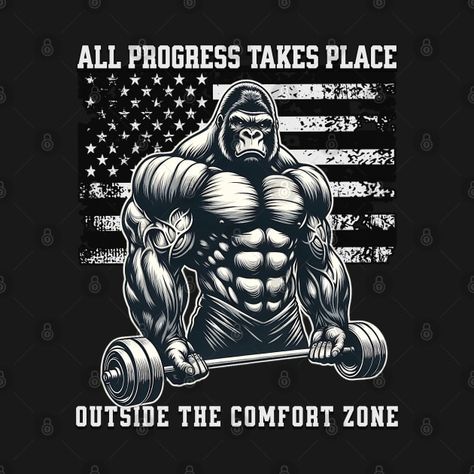 Check out this awesome 'gorilla+workout+in+the+gym' design on @TeePublic! Graphic Tee With Logo Print For Gym, Gorilla Workout, Gorilla Fitness Wallpaper, Graphic Print T-shirt For Gym, Workout In The Gym, Gorilla Gym, Oversized Graphic Print T-shirt For Gym, Graphic Tee T-shirt With Text Print For Gym, T Shirt Logo Design