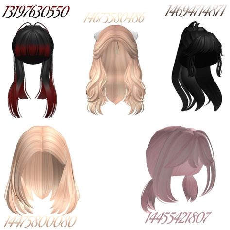 Roblox codes♡ Roblox Number, Roblox Pink, Butterfly Tattoo Stencil, Brown Hair Roblox, Roblox Hair, Pink And Black Hair, Hair Codes, Y2k Hair, Ginger Black