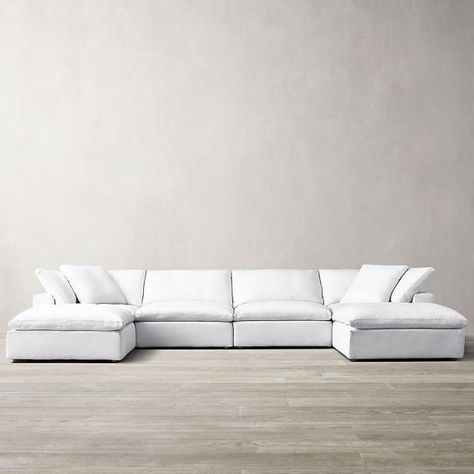 Restoration Hardware Cloud Sofa, Rh Sofa, U Couch, Restoration Hardware Cloud, Restauration Hardware, Cloud Sofa, White Couch, White Sectional, Low Sofa