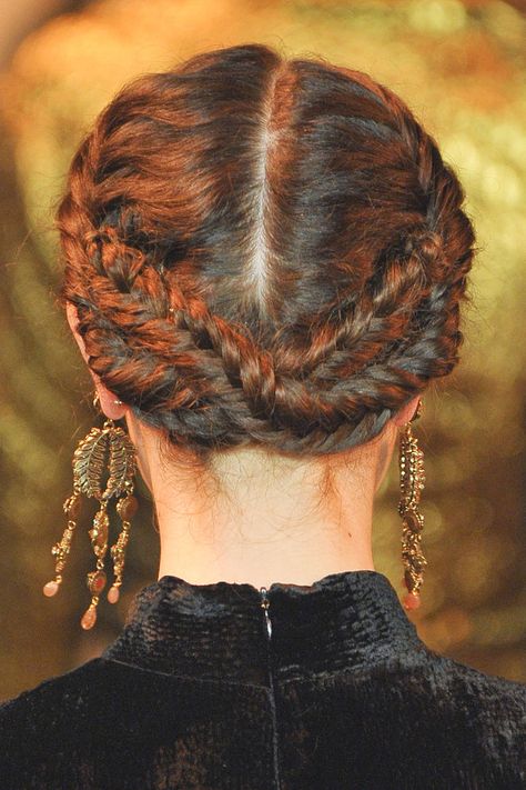 These reverse milk-maid braids will keep your neck cool this summer. Trendy We Fryzurach, Milkmaid Braid, Braided Updos, Long Box Braids, French Braid Hairstyles, Hair Arrange, Magic Hair, Girls Braids, Crown Braid