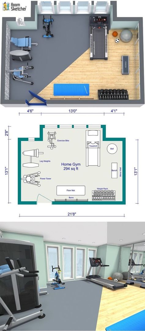 Home Gym Room, Gym Room Ideas, Home Gym Layout, Home Gym Flooring, Home Gym Garage, Workout Room Home, Small Gym, Basement Gym, Exercise Room