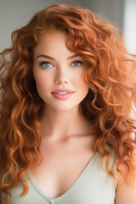 The loose strawberry blonde curls offer a romantic, classic look. Loose curls add volume and bring out the intricate highlights and lowlights within your strawberry-blonde hair. Click here to check out more dazzling strawberry blonde hair ideas to turn heads in 2023. Woman With Red Hair, Strawberry Blonde Hair Color, Red Curly Hair, Red Haired Beauty, Ginger Hair Color, Red Hair Woman, Colored Curly Hair, Copper Hair Color, Beautiful Red Hair