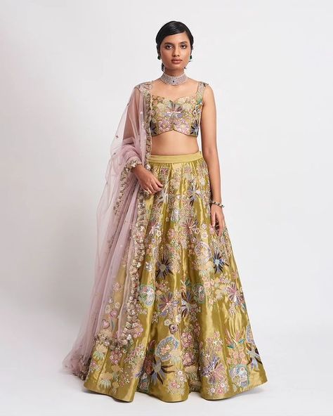 AISHA RAO (@aisharaoofficial) | Instagram profile Tissue Lehenga, Aisha Rao, Green Plum, Lehenga Blouse, Lehenga Designs, New Launch, Indian Outfits, Cobalt Blue, Indian Fashion