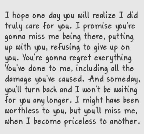 You’re gonna regret losing me.. Promise you that! Losing Love Quotes, You Lost Me Quotes, You Broke Me Quotes, Losing You Quotes, Done Trying Quotes, Lost Myself Quotes, Regret Quotes, Up Quotes, Boyfriend Quotes