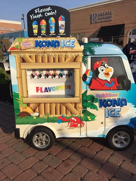 EVERYONE loved the Kona Ice kiosk. It will be back next week! Kona Ice, Ice Truck, Zoes Kitchen, Sno Cones, Nostalgic Candy, Summer Things, Panera Bread, Mobile Business, Food Cart