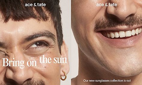 Ace & Tate ad campaign | Communication Arts Ace & Tate, Sunglasses Campaign, Minimal Logo Design Inspiration, Page Layout Design, Great Ads, Food Graphic Design, Base Design, Communication Art, Start Ups