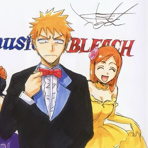 Ichigo And Orihime Matching Pfp, Orhimie Inoue, Ichigo And Inoue, Ichigo And Orihime Manga, Ichigo And Nel, Ichigo And Orihime Matching Icons, Matching Pfps 3 People, Orihime And Ichigo, Bleach Ichigo And Orihime