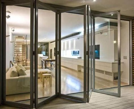 Bifold French Doors, Storefront Glass, Bifold Patio Doors, Folding Patio Doors, Accordion Doors, Folding Glass Doors, Sliding Folding Doors, French Doors Exterior, Folding Door