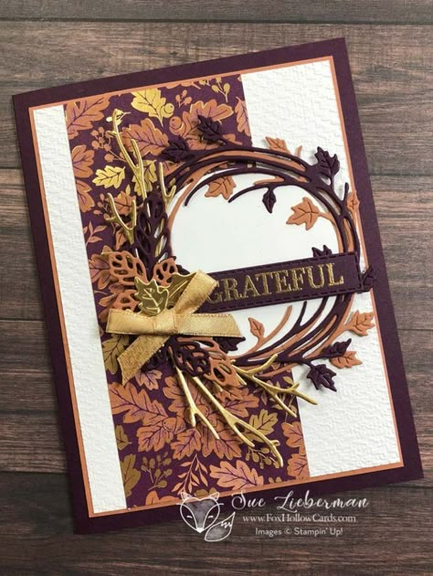 Autumn Wreath Cards, Su Sparkle Of The Season Cards, Stampinup Fall Cards, Stampin Up Thanksgiving Cards 2022, Sparkle Of The Season Stampin Up Cards, Blackberry Beauty Stampin Up Cards, Stampin Up Sparkle Of The Season, Su Thanksgiving Cards, Su Fond Of Autumn Cards