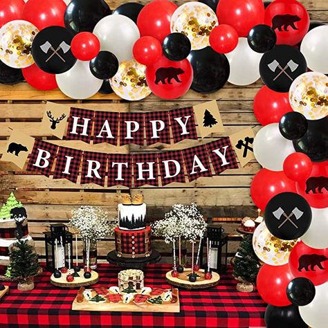 Amazon.com: Lumberjack Party Decorations Balloon Garland Arch Kit, Buffalo Plaid Birthday Party Supplies Banner for Boys Girls 1st 2nd 3rd Birthday, Camping Bear Wild One Birthday: Toys & Games Buffalo Plaid Balloon Arch, Lumberjack Balloon Arch, Wild One Buffalo Plaid Birthday Cake, Plaid Birthday Party, Buffalo Plaid Birthday Party, Lumberjack Birthday Party Decorations, Wild One Birthday Party Buffalo Plaid, First Birthday Lumberjack Theme, Lumberjack Second Birthday