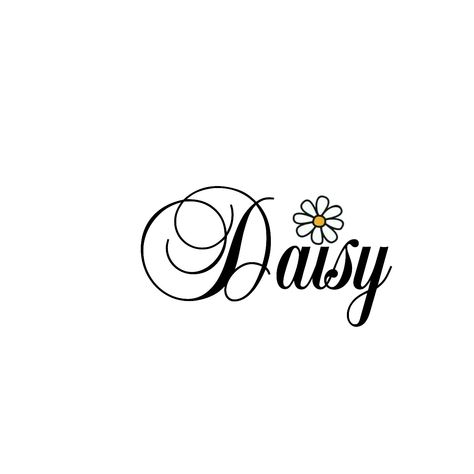 Daisy Name Aesthetic, Daisy Calligraphy, Daisy Logo Design, Eyelashes Design, Daisy Name, Album Cover Wallpaper Collage, Plate Ideas, Daisy Tattoo, Nail Logo