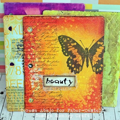 Hi crafry peeps! Teresa here, I'm really loving the art journaling trend. The thing I love most is the freedom I feel when I'm working on a page that's one of many pages in a journal. There is no pressure to get it right the first time, because if it... Gelatos Faber Castell, Darkroom Door, Journal Techniques, Art Journal Tutorial, Art Journaling Ideas, Mixed Media Ideas, Memory Crafts, Mixed Media Art Journal, Journal Mixed Media