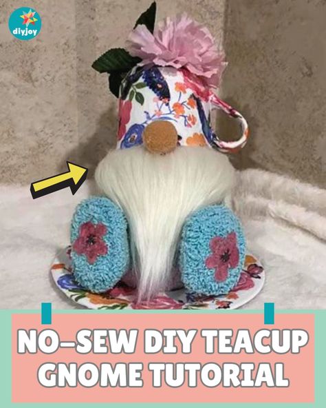 Teacup Gnomes, Gnome Tutorial, Thrifty Diy, Crafting Supplies, Diy Home Decor Projects, Bath Decor, Decor Project, Diy Sewing, Quick Easy