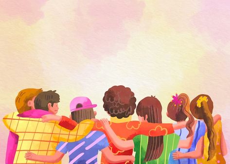 Free vector watercolor background for in... | Free Vector #Freepik #freevector #frienship #friends-day #international-day #friendship Bday Illustration, Friendship Day Illustration, Friendship Background, Friendship Paintings, International Friendship Day, Whatsapp Profile, School Illustration, Whatsapp Profile Picture, Background Powerpoint