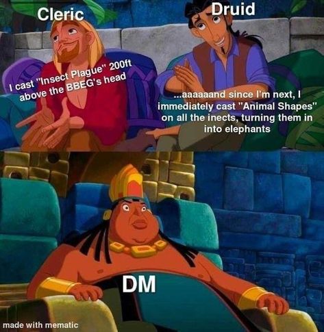 Dnd Humor Memes Funny, Dungeons And Dragons Funny, Funny Dnd Character Ideas, Dnd Druid, D D Funny, Dnd Things, Dnd Stories, Dungeons And Dragons Memes, Dungeon Master's Guide