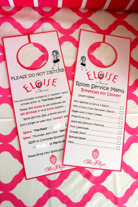 Eloise At The Plaza birthday party! Invitations I made! Eloise At Christmastime Party, Eloise Themed Party, Eloise Birthday, Eloise Birthday Theme, Eloise Birthday Party, Eloise At The Plaza Bedroom, Eloise At The Plaza Birthday Party, Eloise At The Plaza Party, Eloise At The Plaza Aesthetic