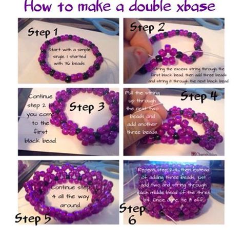 How to make a double xbase cuff How To Make Kandi Bracelets Cuffs, Kandi Bracelets Tutorial Cuff, How To Make Kandi Bracelets Tutorials, Diy Kandi Cuff, How To Make A Cuff Bracelet Kandi, Double Kandi Bracelet, Kandi Cuff Patterns Tutorials, Kandi Cuff Ideas Easy, How To Make A Kandi Cuff