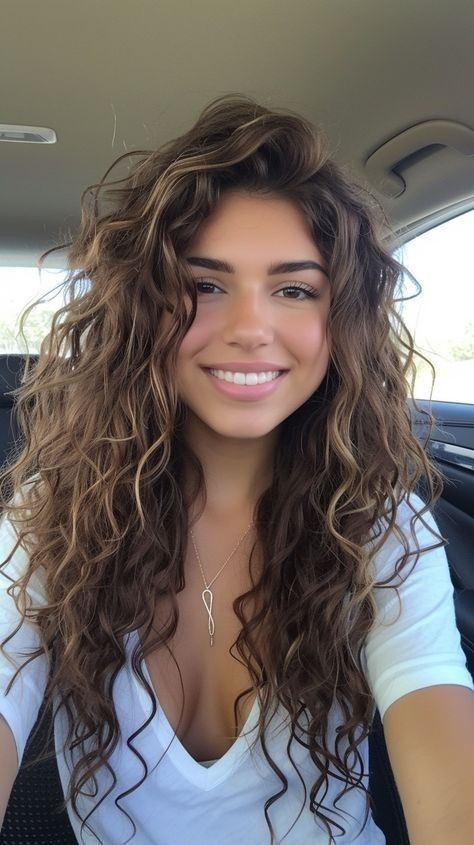 Curly Hair Hacks, Rambut Brunette, Long Hair Trends, Highlights Curly Hair, Brown Curly Hair, Brown Hair Inspo, Brunette Hair With Highlights, Colored Curly Hair, Natural Wavy Hair