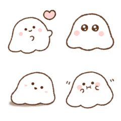 small obake ghost cute kawaii Cute Mini Drawings Ghost, Ghost Aesthetic Drawing Cute, Cute Doodle Art Gost, Kawaii Ghost, Cute Ghost Stickers Printable, Cute Ghost Stickers, Autumn Doodles, Emoji Characters, Halloween Party Appetizers