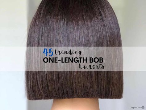 45 One-Length Bob Haircuts Trending In 2023 Straight Edge Bob Haircut, Straight Hair Bob Haircut, All One Length Bob, Bob 2023 Trends, Chin Length Straight Hair, Chin Length Haircuts For Thick Hair, Straight Bob Haircut With Bangs, Short One Length Bob, Straight Chin Length Bob