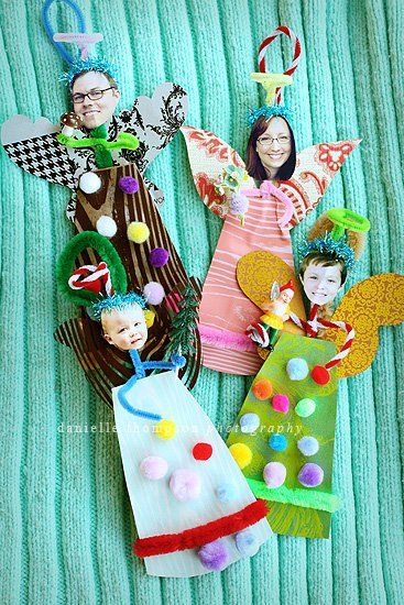 Christmas Photo Ornaments, Diy Christmas Photo, Diy Christmas Videos, Photo Christmas Ornaments, Holiday Craft, Navidad Diy, Preschool Christmas, Photo Ornaments, Angel Ornaments