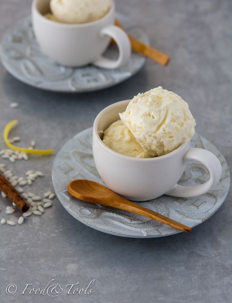 Rice Pudding Ice Cream Recipe, Pudding Ice Cream Recipe, Mediterranean Desserts, Baked Rice Pudding, Tapioca Pudding, Pudding Ice Cream, Sorbet Recipes, No Churn Ice Cream, Cookies N Cream Cookies