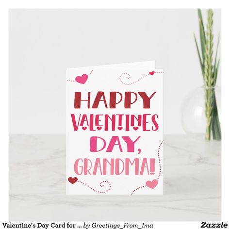 Valentine's Day Card for Grandma Gigi Grandma, Bar Mitzva, Jewish Weddings, Baby Naming, Rosh Hashana, Valentines Day Card, Pink Hearts, New Dads, Free Birthday Invitations