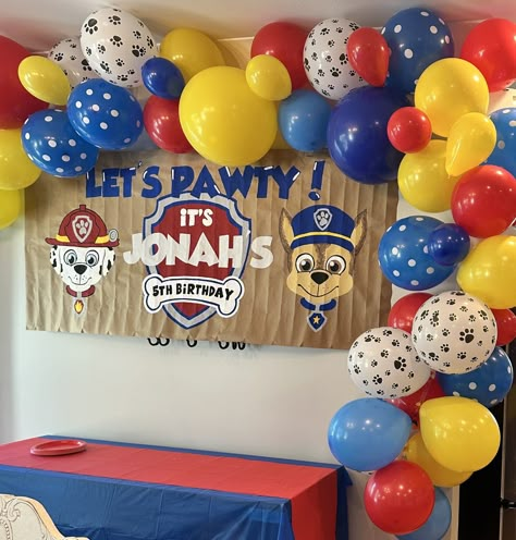 Paw Patrol Signs For Party, Paw Patrol Birthday Sign, Boys Paw Patrol Birthday Party, Paw Patrol Third Birthday Party, Paw Patrol Boy Birthday, Diy Paw Patrol Decorations, Paw Patrol 3rd Birthday Party For Boy, Paw Patrol Birthday Backdrop, Paw Patrol First Birthday