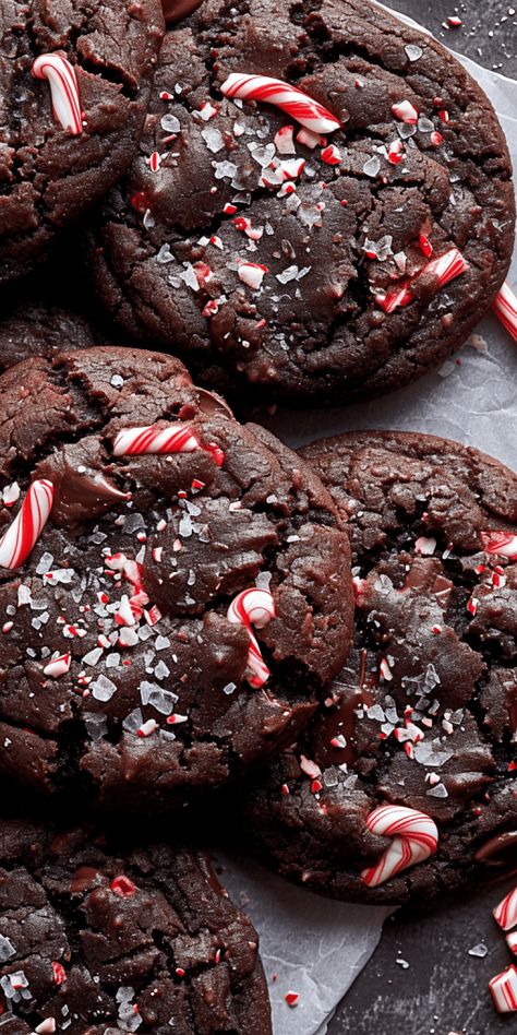 Double Chocolate Peppermint Cookies [30 Minutes] - Chasety Christmas Cookies Peppermint Chocolate, Triple Chocolate Peppermint Cookies, Easy Chocolate Peppermint Cookies, Cocoa Peppermint Cookies, Chocolate And Peppermint Cookies, Dark Chocolate Candy Cane Cookies, Recipes With Peppermint Chips, Chocolate Cookies With Peppermint Chips, Chocolate Peppermint Thumbprint Cookies