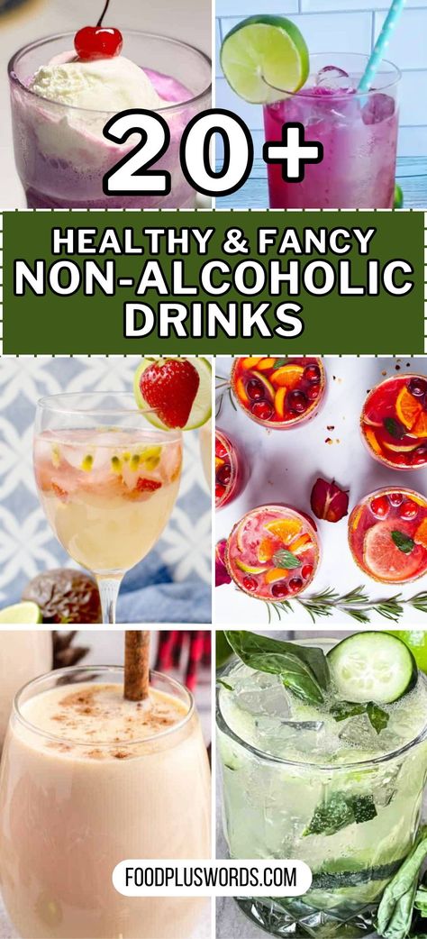 Check out our collection of non-alcoholic cocktails – from simple and healthy options for summer parties to festive choices perfect for Christmas and Thanksgiving. Happy Hour Non Alcoholic Drinks, Non Alcoholic Drinks Aesthetic, Wedding Punch Recipes Non Alcoholic Easy, Non Alcoholic Drinks For Summer Parties, Drinks For Party Nonalcoholic, Non Alcoholic Cocktails Recipes, Non Alcoholic Party Drinks, Non Alcoholic Drinks For Summer, Non Alcoholic Mocktail