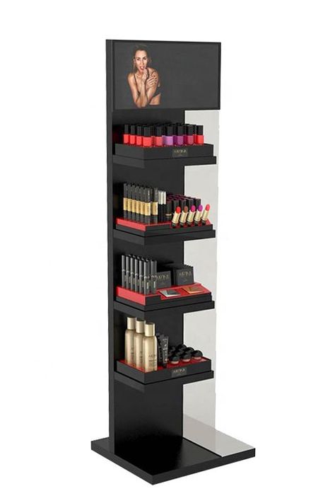 The first impression a store gives to customers is the design of the showcase, which largely affects whether customers will buy the product. A good display stand can additionally increase your product sales. For more designs visit www.mx006.com Product Display Stand, Beauty Display, Tall Shelf, Cosmetics Display Stand, Tall Shelves, Cosmetic Display, Pop Display, Rack Design, Product Display