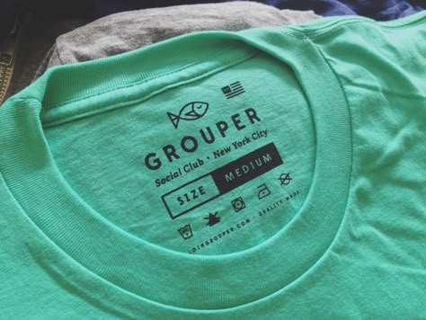 Grouper Clothing Tag by Kyle Anthony Miller Tag Template Free, T Shirt Label, Clothing Labels Design, Hang Tags Clothing, Tag Templates, Design Jersey, Shirt Label, Tshirt Printing Design, Shirt Printing