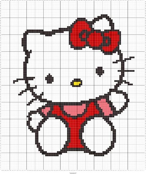 Hello Kitty Blanket Crochet Pattern, Crochet Hello Kitty Blanket, Crochet Hello Kitty Pattern, Hello Kitty Cross Stitch Patterns, Cross Stitch Hello Kitty, Hello Kitty Bookmark, Hello Kitty Minecraft, Hello Kitty Cross Stitch, Stitch Hello Kitty