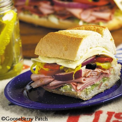 Gooseberry Patch Recipes: Colossal Hero Sandwich from 101 Autumn Recipes Hero Sandwich, Gooseberry Patch, Christmas Ham, Hot Hero, Ham Salad, Autumn Recipes, Burgers Sandwiches, Best Sandwich, Football Food